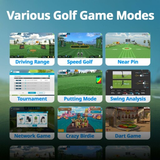 Enjoying the PHIGOLF Home Golf Game Simulator indoors