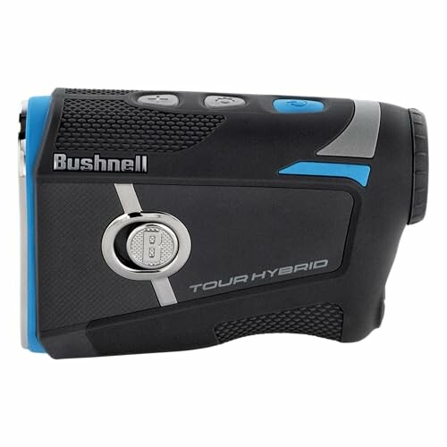 Bushnell Tour Hybrid rangefinder with buttons and textured grip.