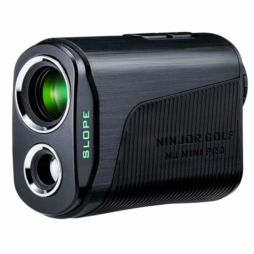 Black golf rangefinder with slope feature