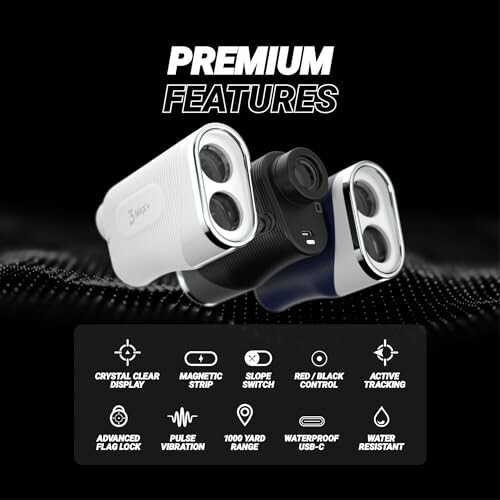 Premium golf rangefinders with advanced features like crystal clear display and water resistance.