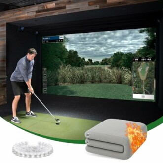Gray Fireproof Golf Simulator Impact Screen