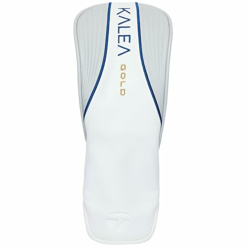 Kalea Gold golf club headcover with white and blue design.