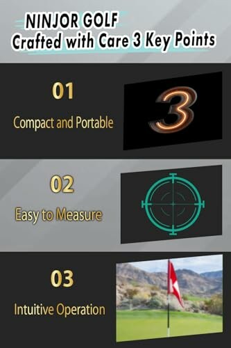 Ninjor Golf key points: compact, easy to measure, intuitive operation