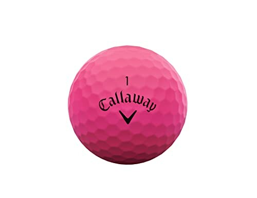 Pink Callaway golf ball on white background