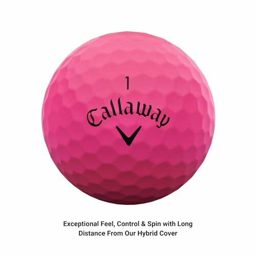 Pink Callaway golf ball with logo and text