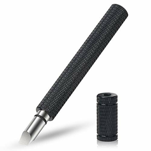 Black precision craft knife with cap.