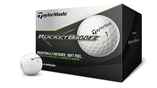 TaylorMade Rocketballz golf balls and packaging.
