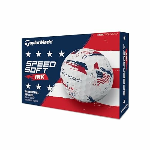 TaylorMade SpeedSoft Golf Balls, patriotic design packaging.