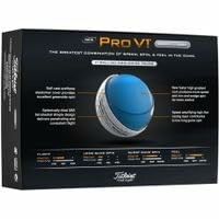 Titleist Pro V1 golf ball box with product details.
