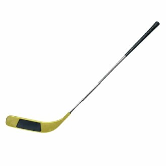 Yellow hockey stick with black grip
